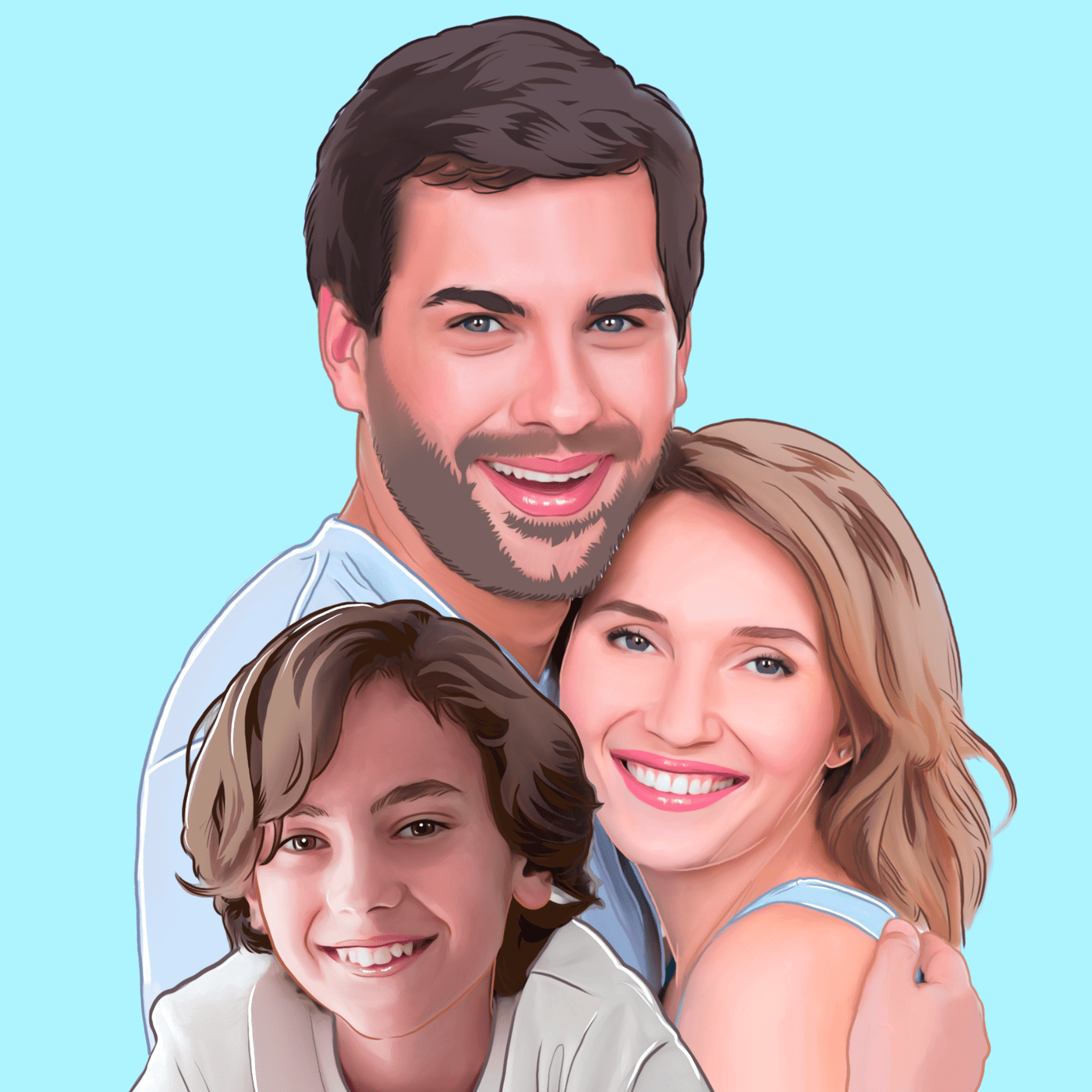 family vector art of a lovely family