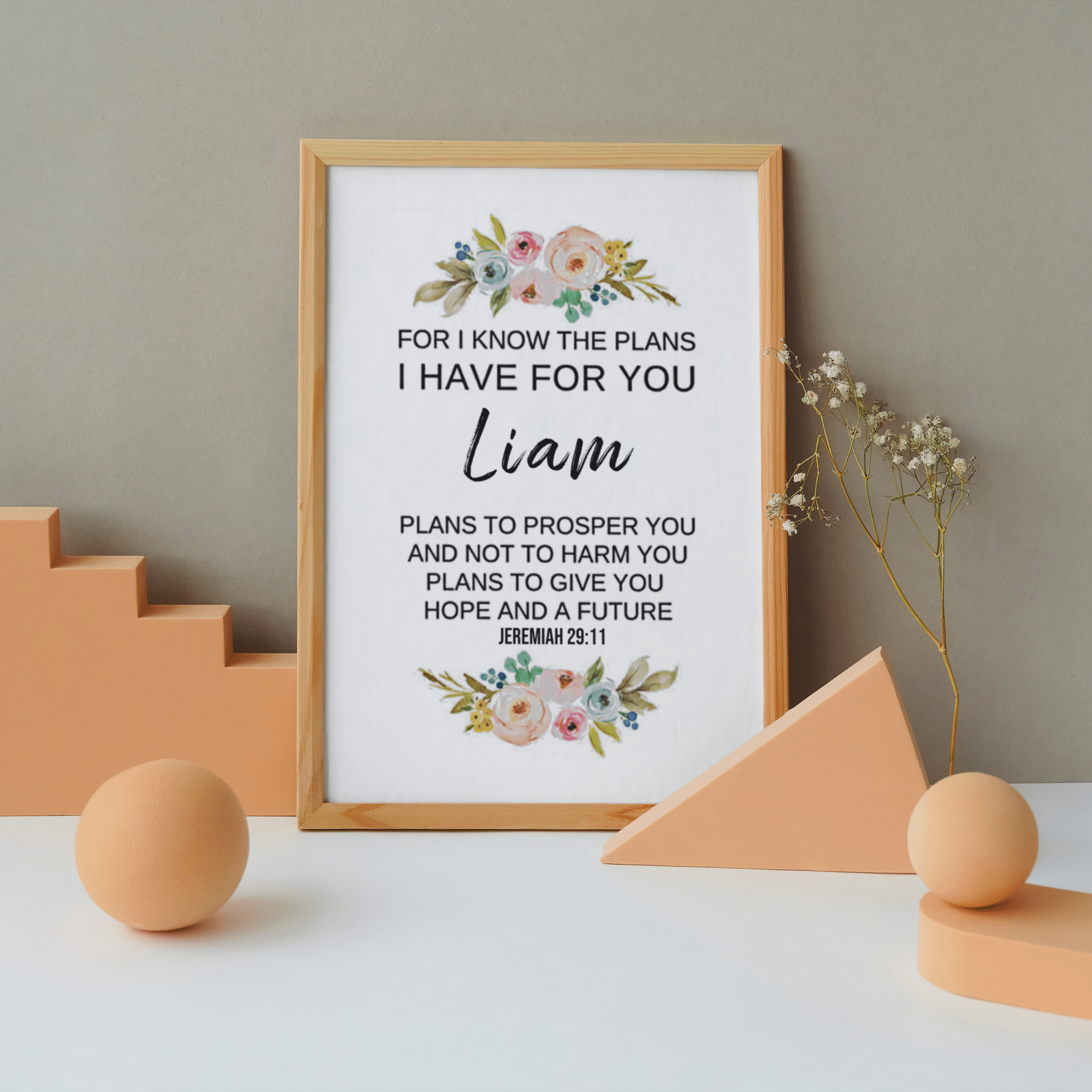 Custom Jeremiah 29:11 Wall Art | For I Know the Plans I Have for You