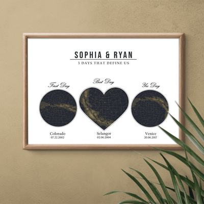 anniversary star map of Sophia and Ryan