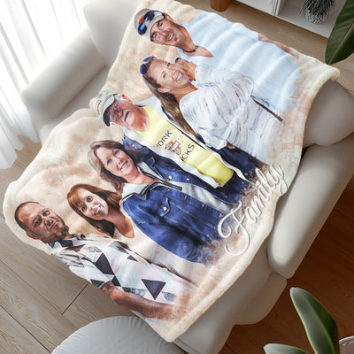 Watercolor Portrait Blanket