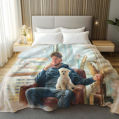 Watercolor Portrait Blanket