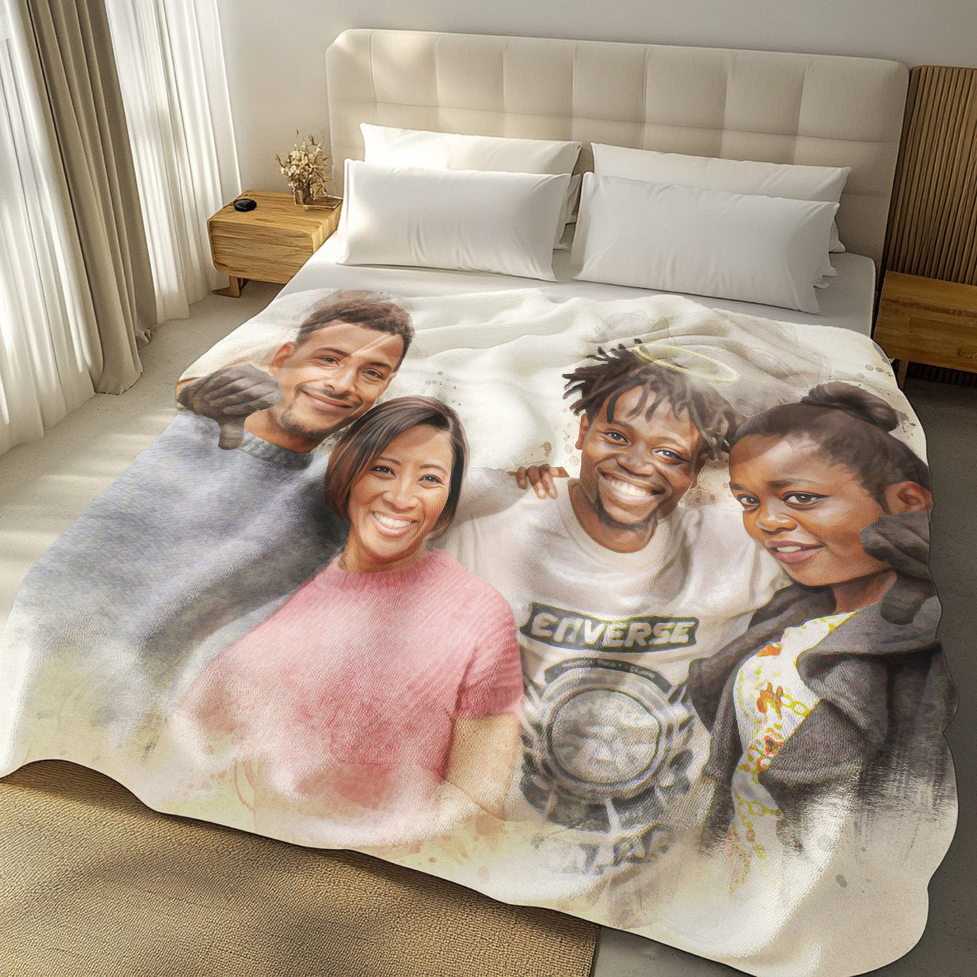 Watercolor Portrait Blanket