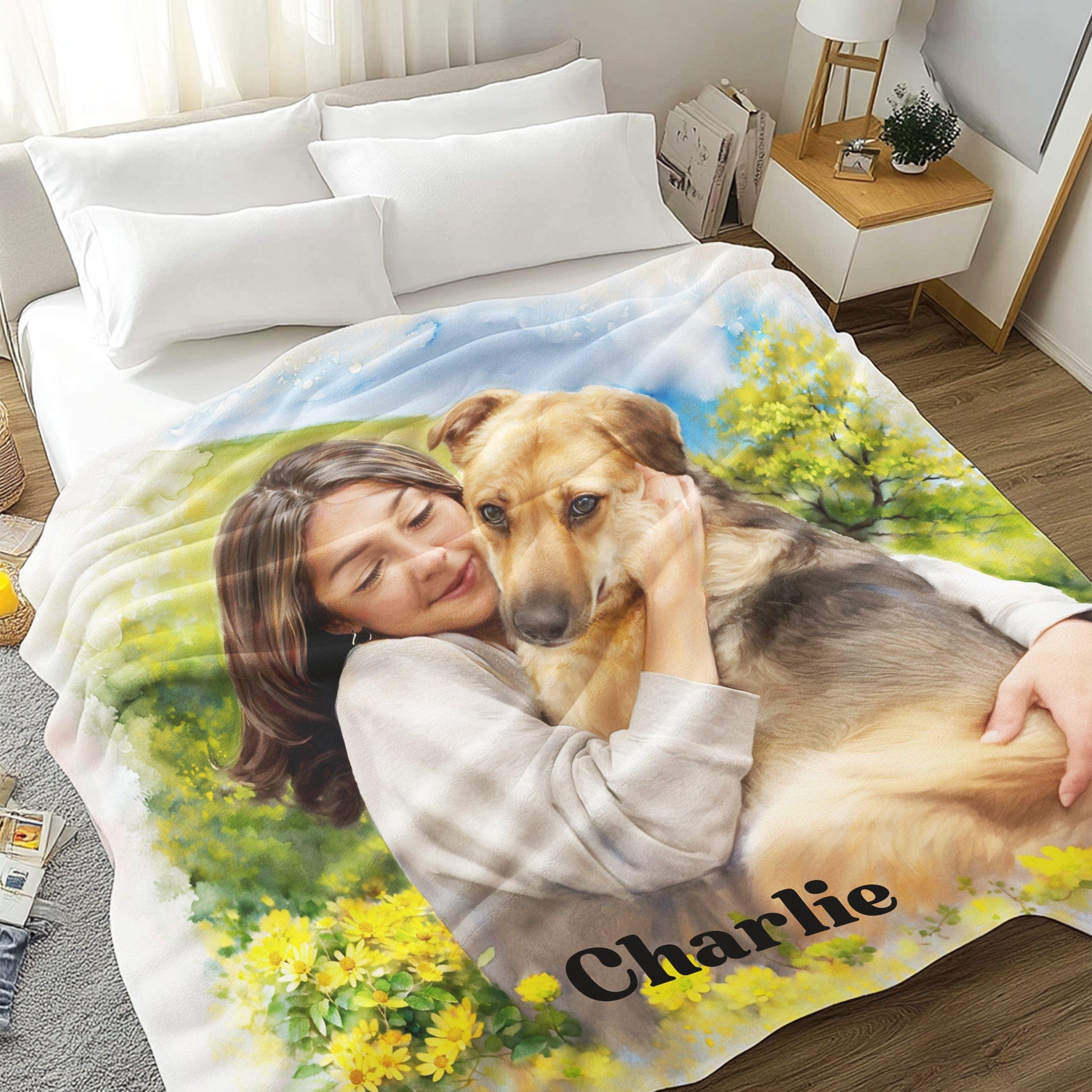 Watercolor Portrait Blanket