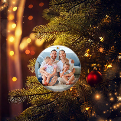 Personalized Acrylic Circle Christmas Ornament with Picture