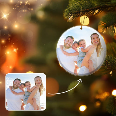 Personalized Acrylic Circle Christmas Ornament with Picture