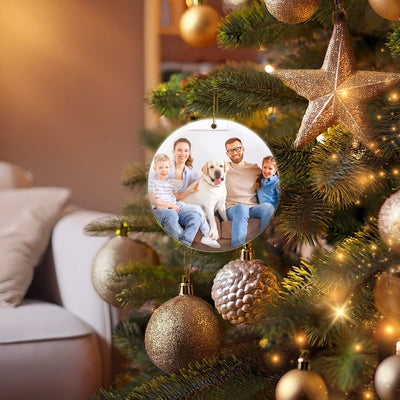 Personalized Acrylic Circle Christmas Ornament with Picture