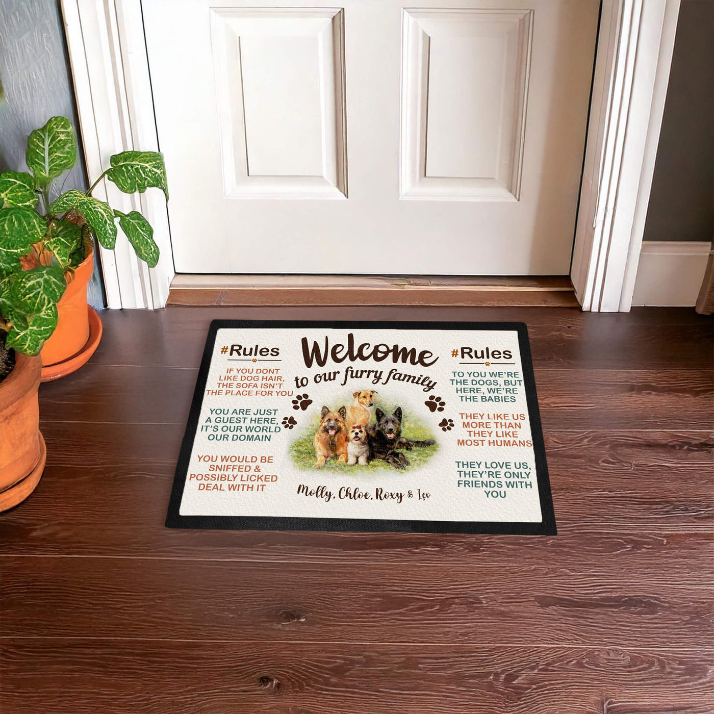 Custom Watercolor Pet Doormat