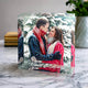 Couple Watercolor Portrait Acrylic Prism Block with Names