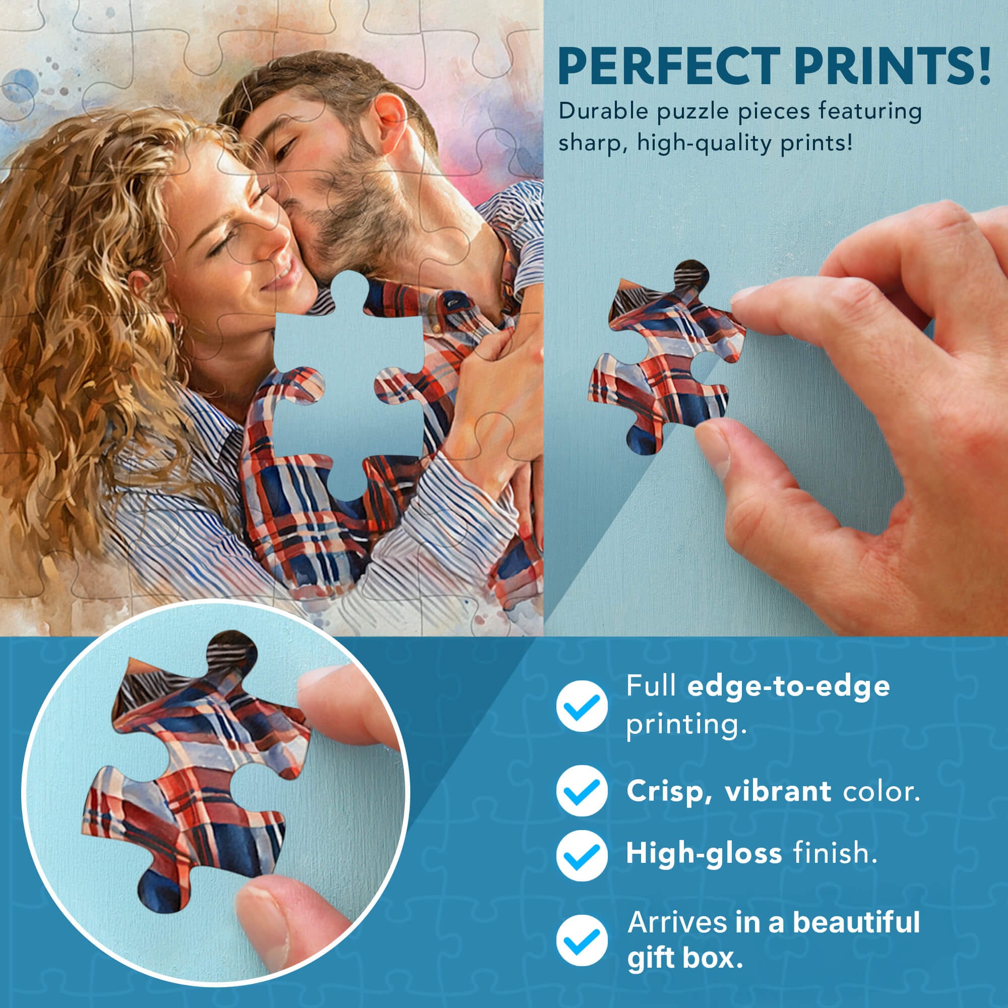 Couple Watercolor Portrait Puzzle
