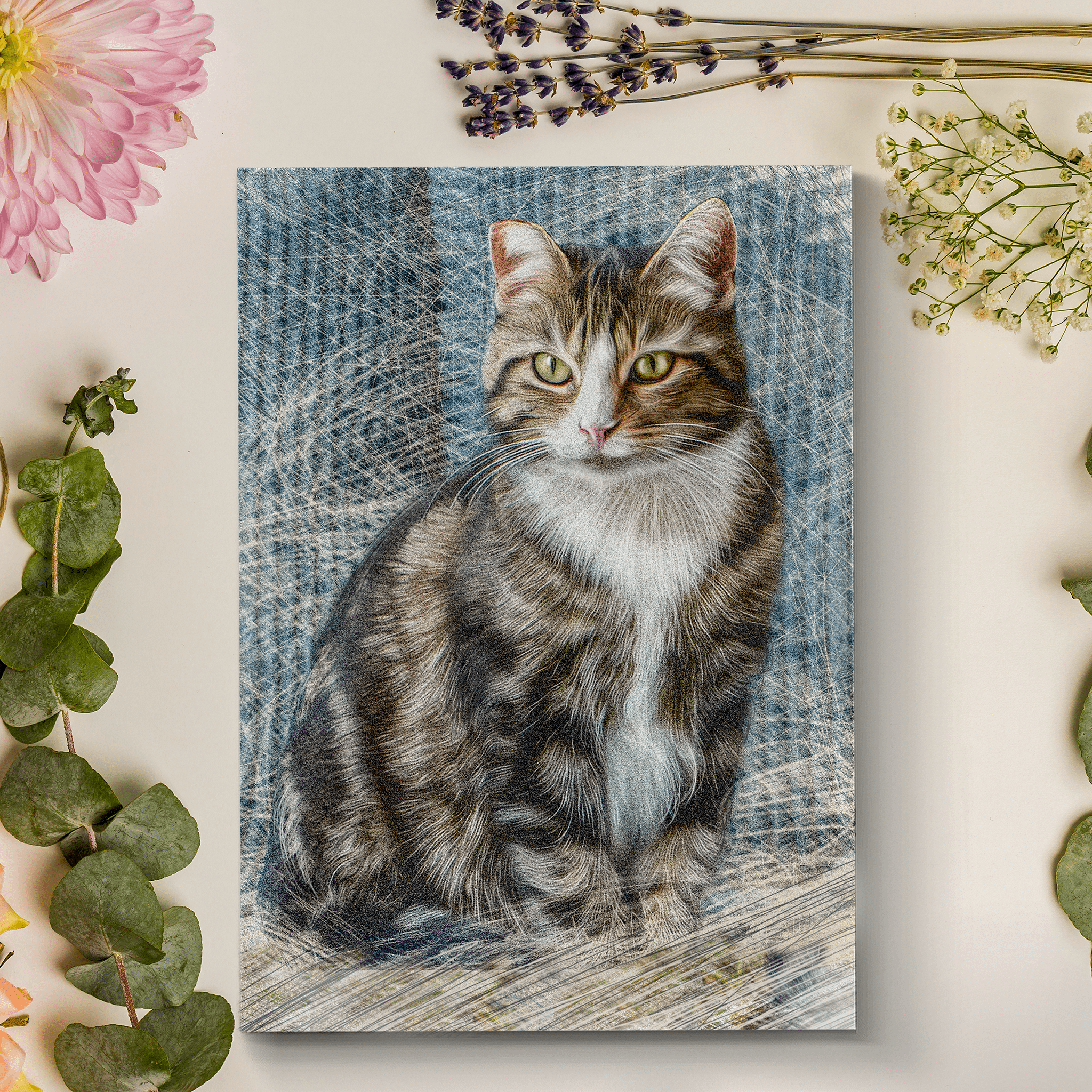 Custom Pet Colored Pencil Drawing