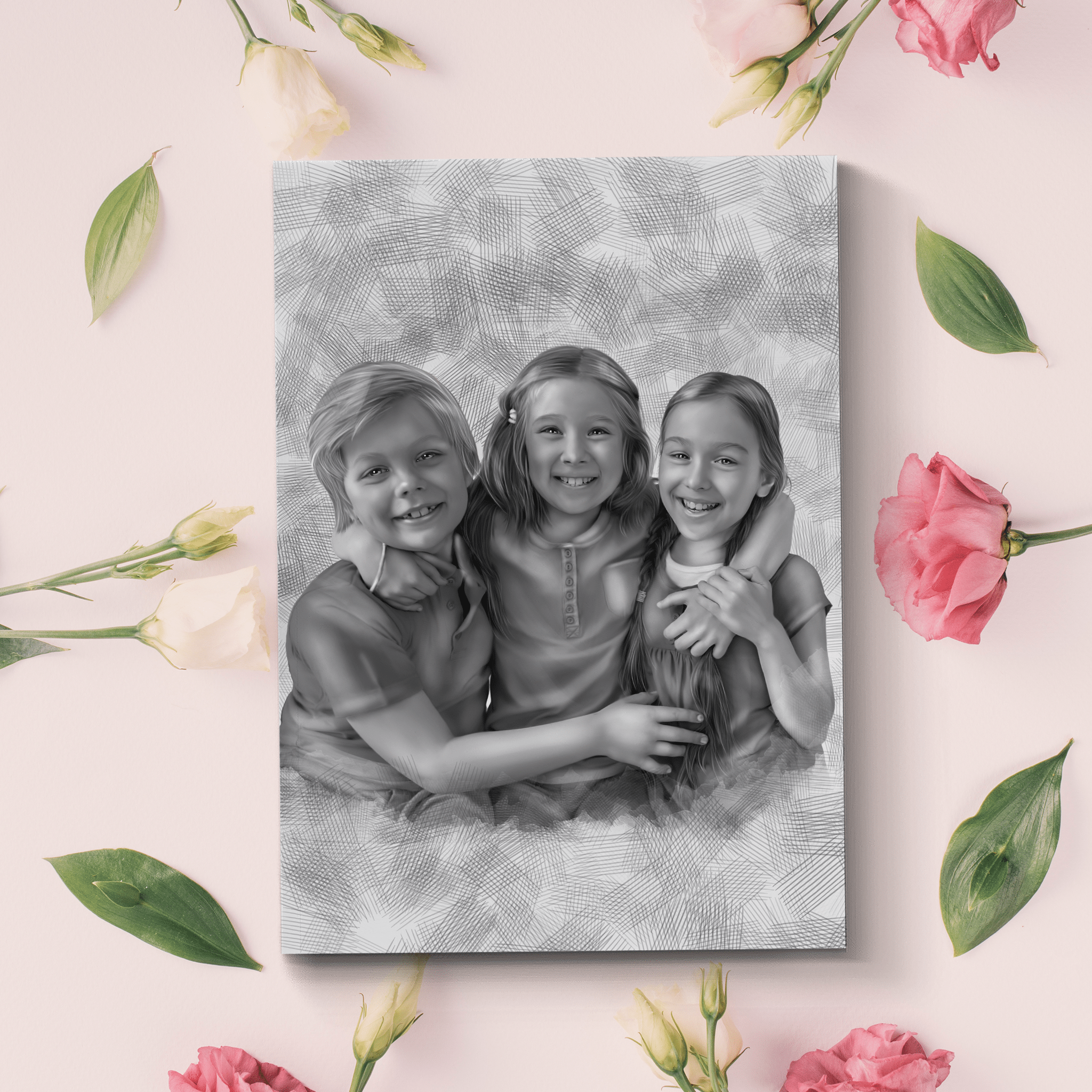 Custom Children Pencil Sketch