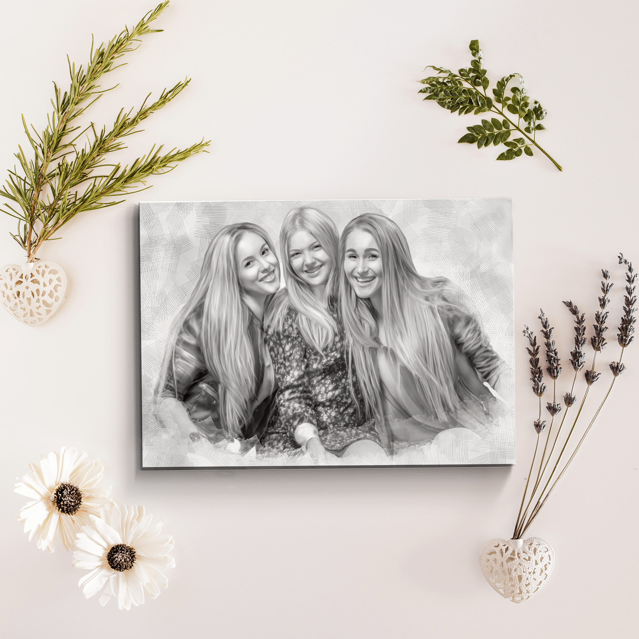 Custom Pencil Drawing for Friends