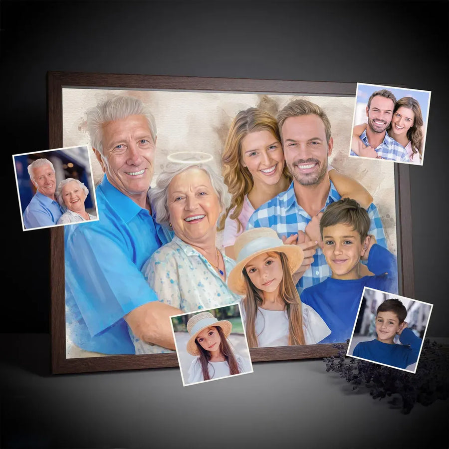 Family memorial portrait