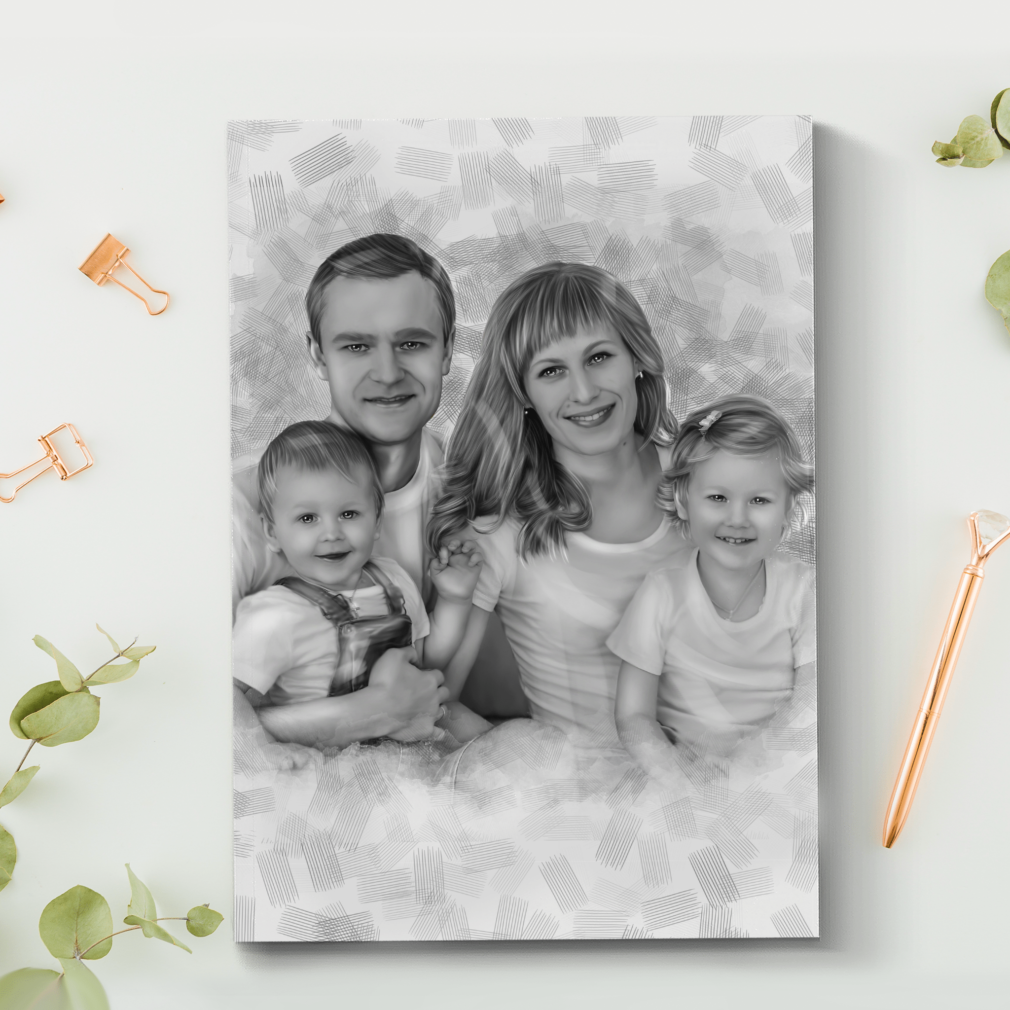 Custom Mother's Day Pencil Drawing