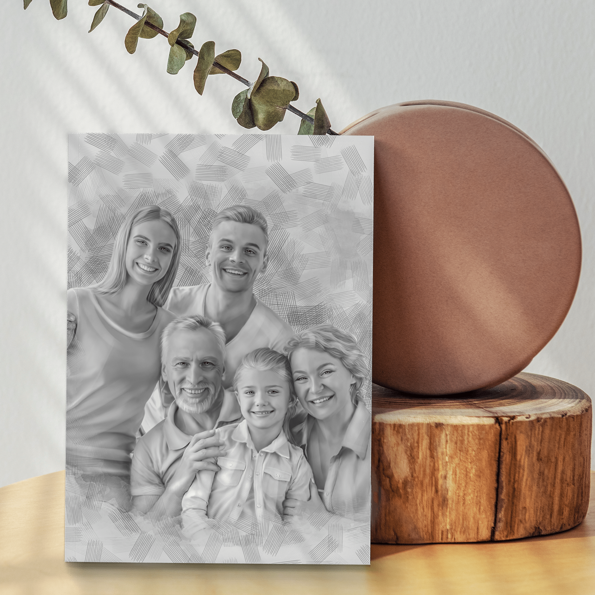 Custom Family Charcoal Drawing