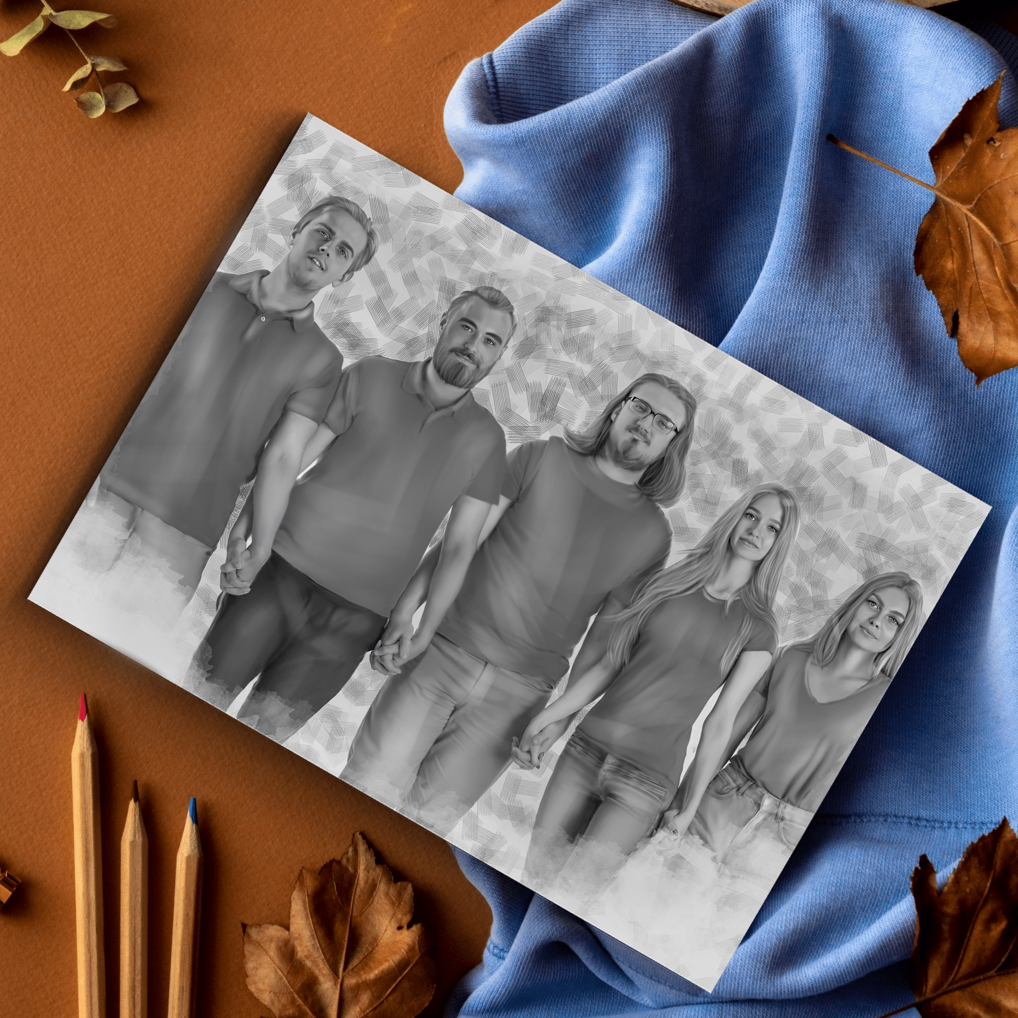 Custom Pencil Drawing for Friends