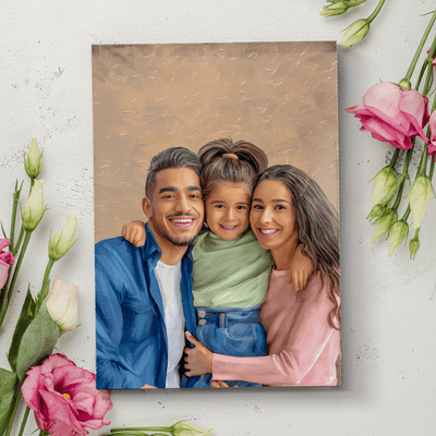 pastel family portrait of a lovely family