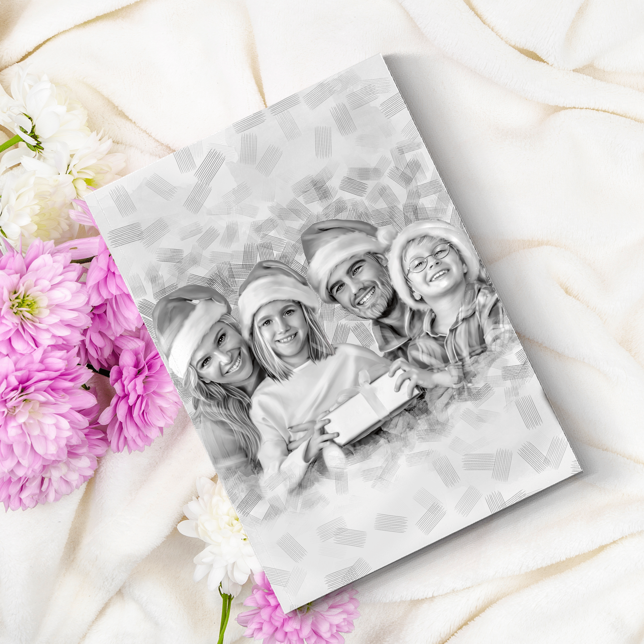 Custom Pencil Sketch Christmas Drawing