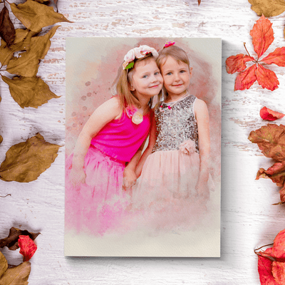 children digital art of a beautiful siblings