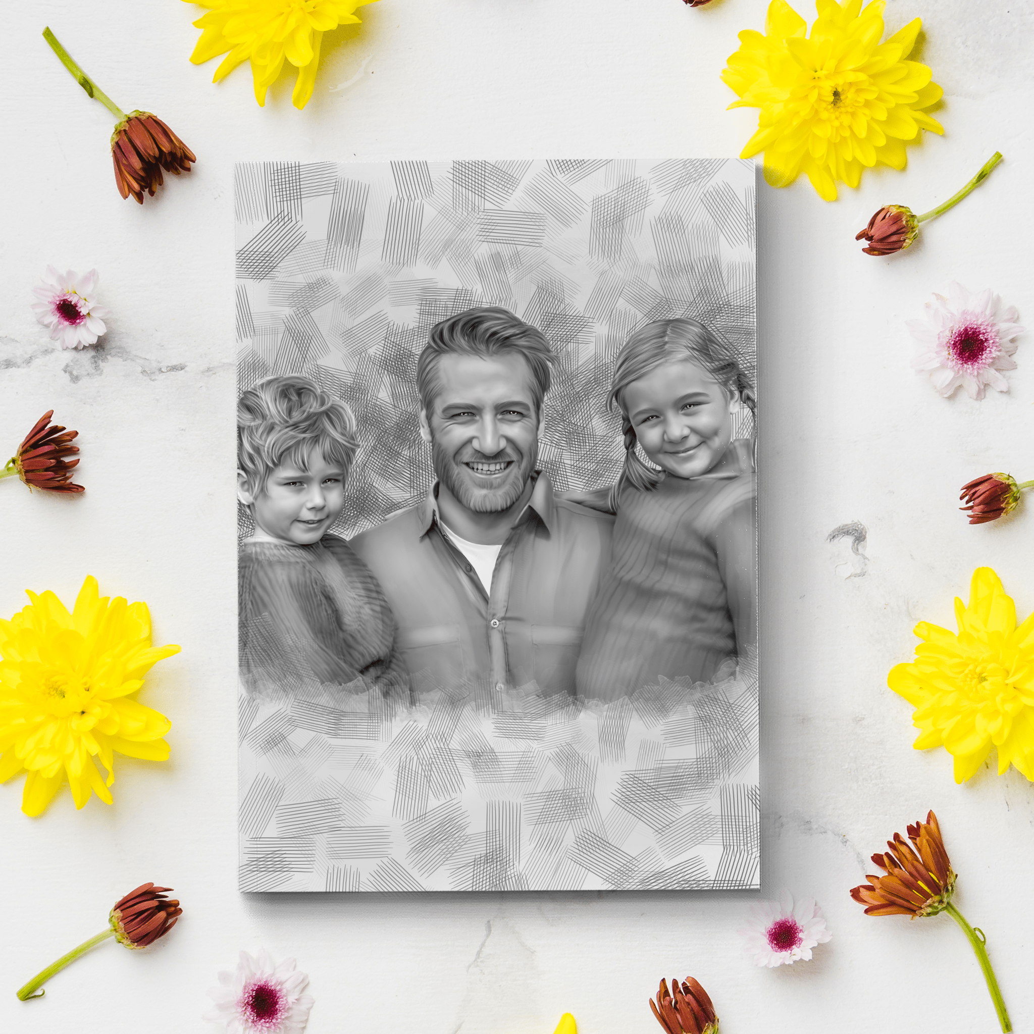 Custom Dad Pencil Drawing