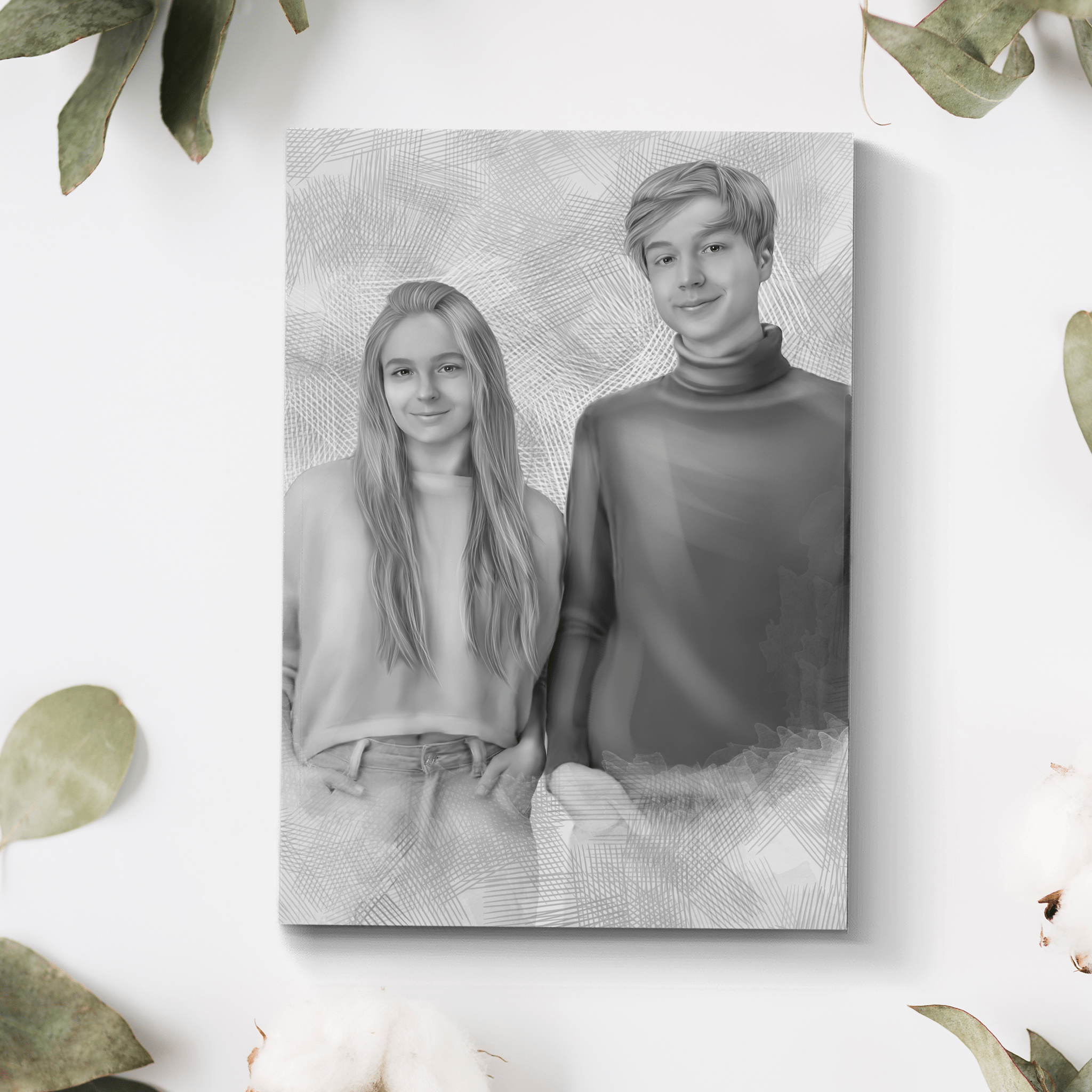 Custom Sister Pencil Drawing