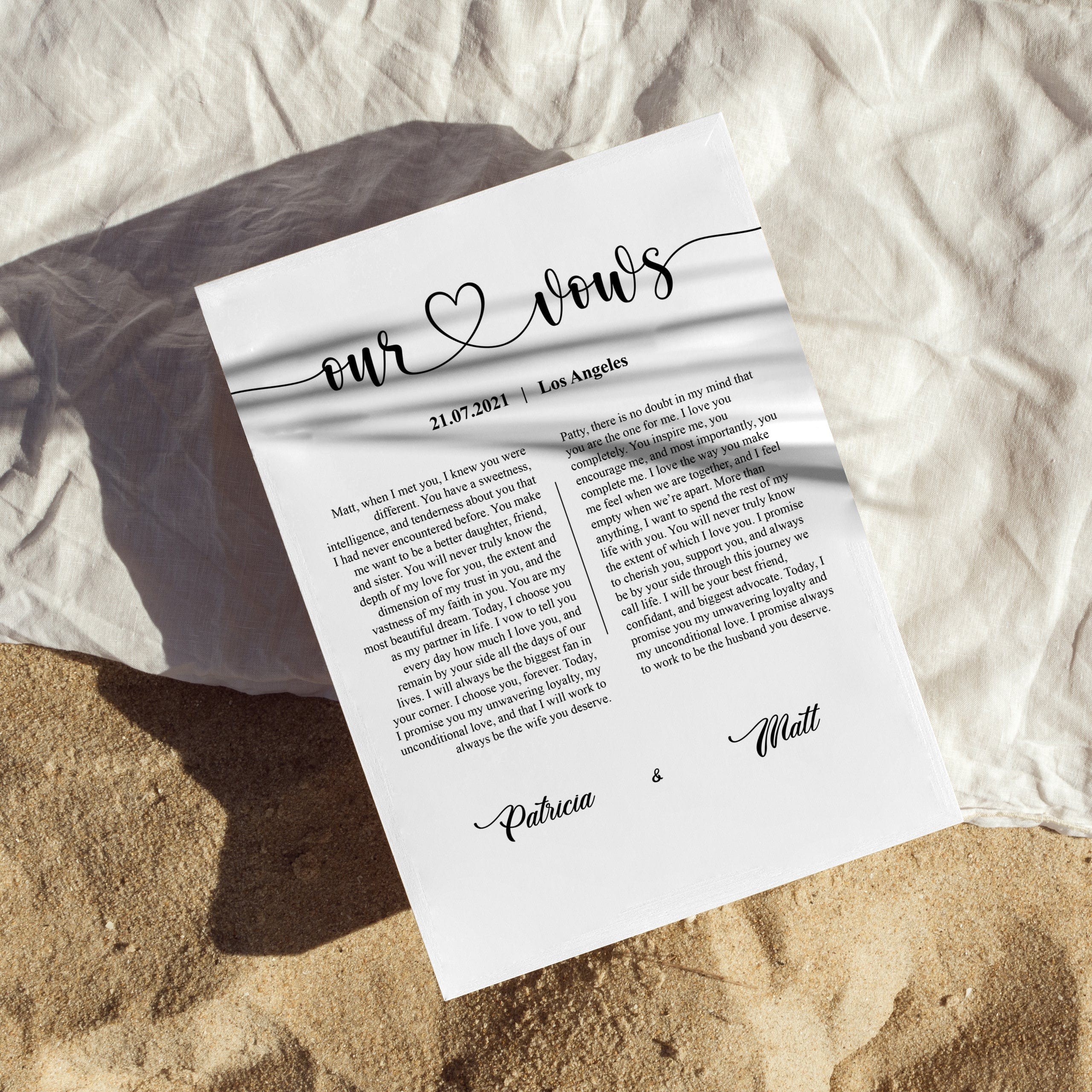 Wedding Vows Memorial Portrait