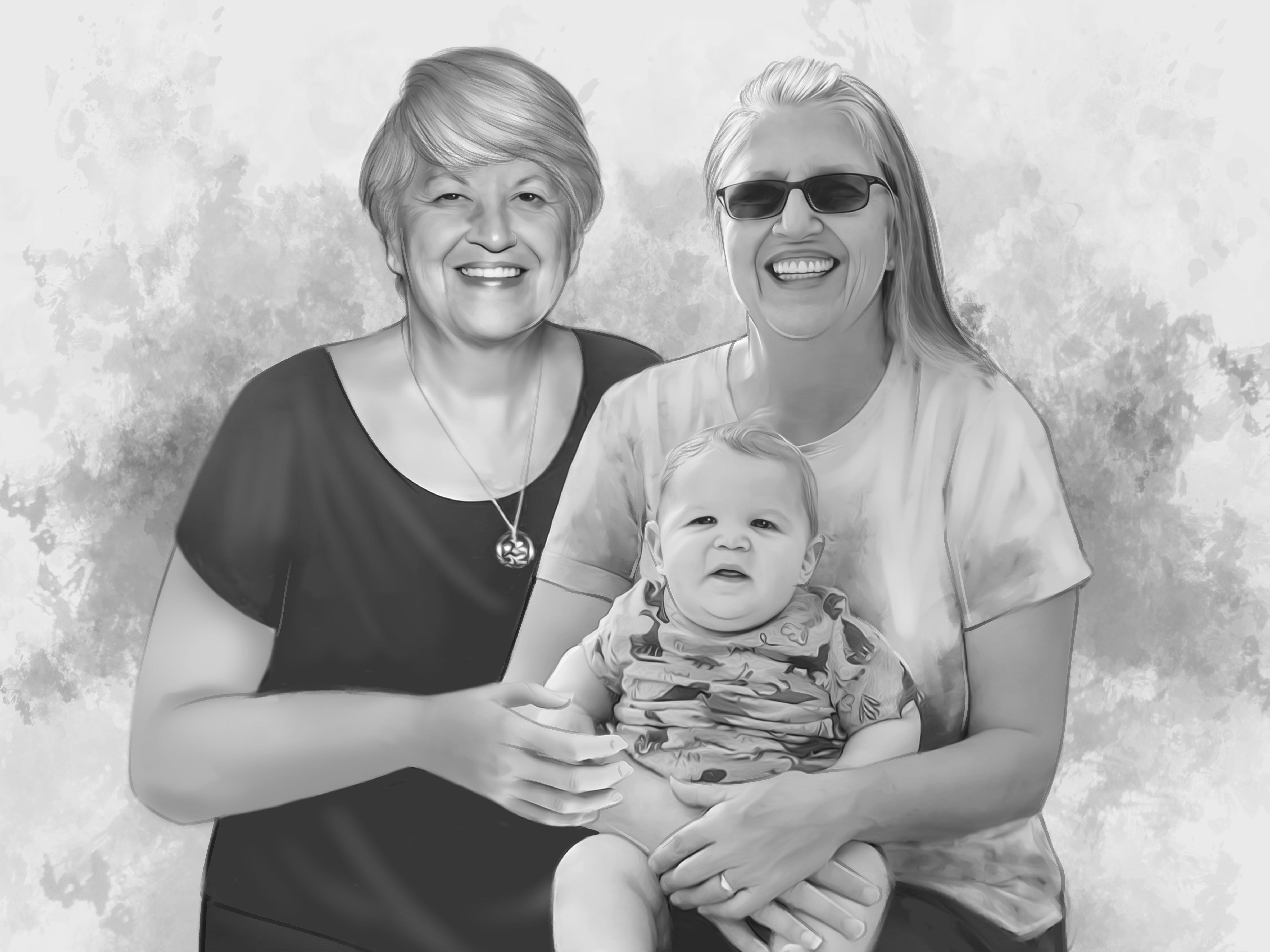 Custom Baby Charcoal Drawing