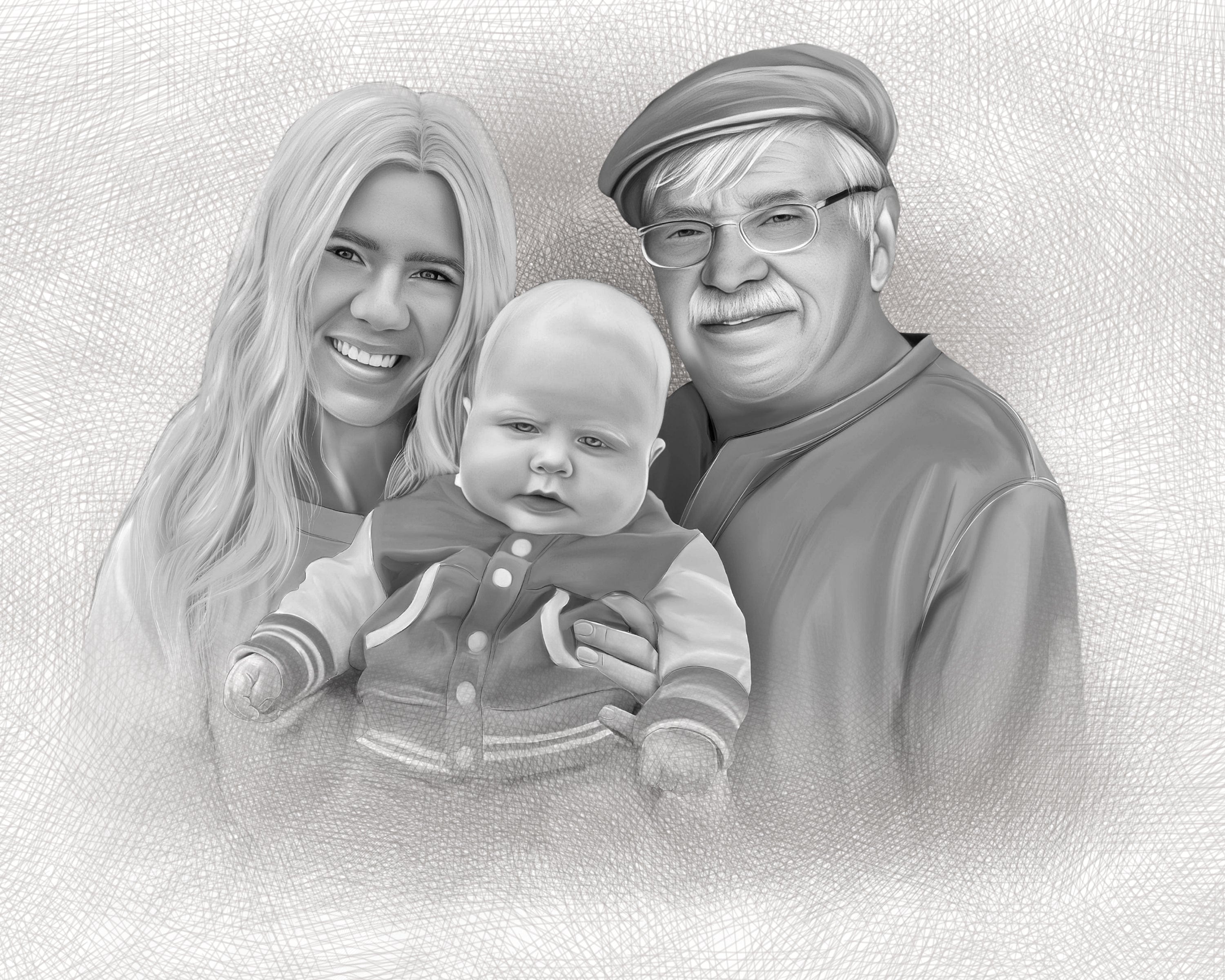 Custom Baby Charcoal Drawing