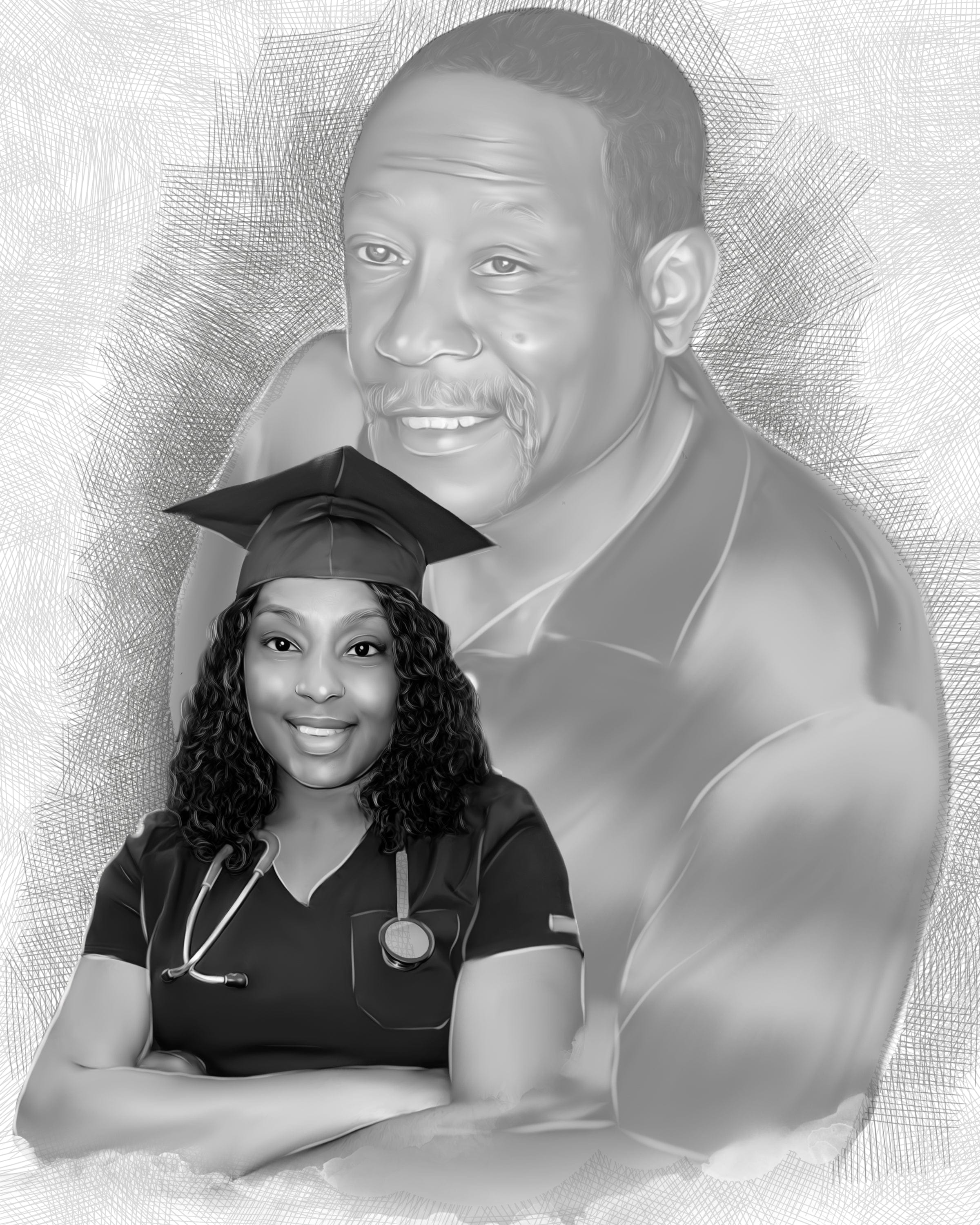 Custom Graduation Pencil Drawing