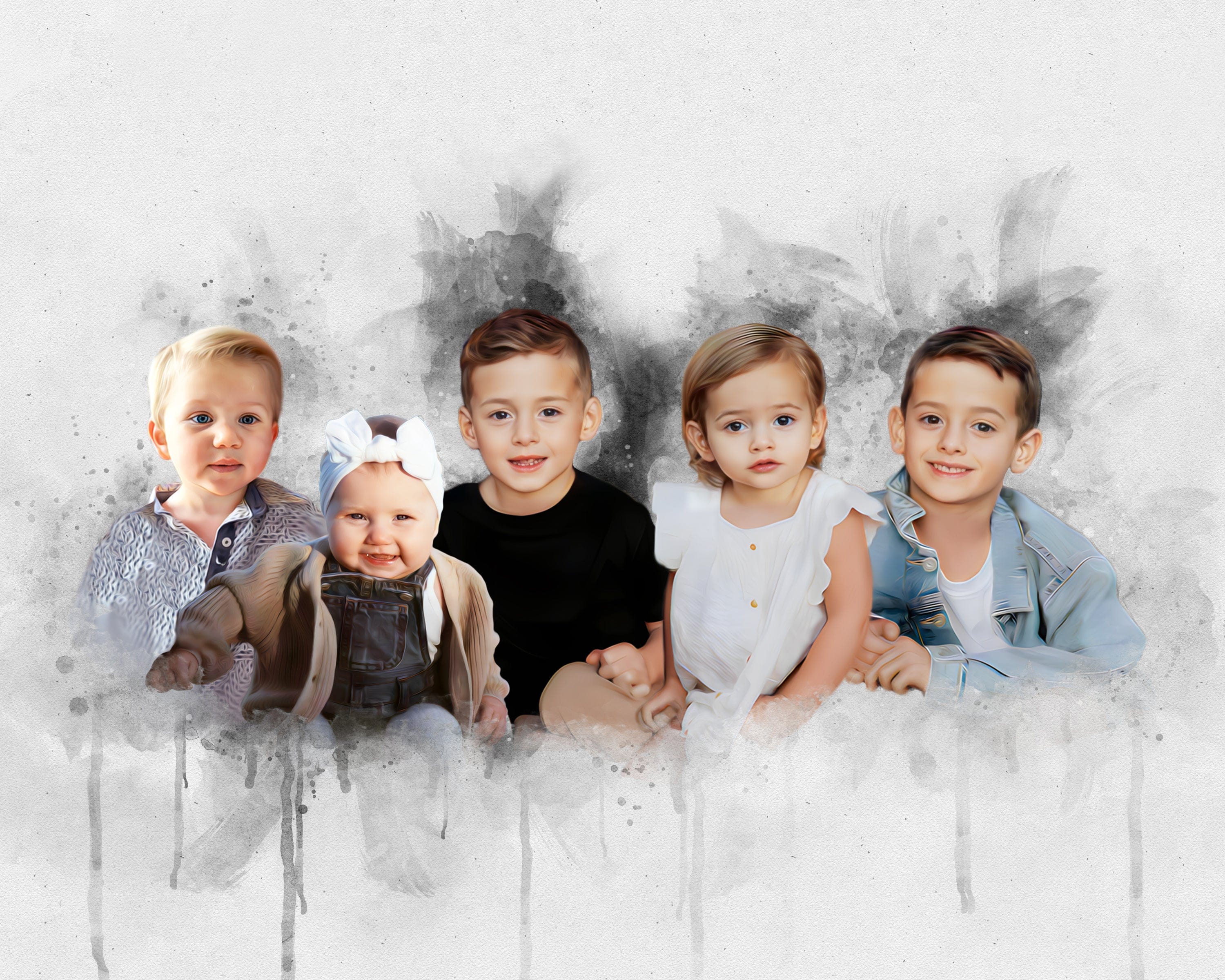 Custom Watercolor Baby Portrait