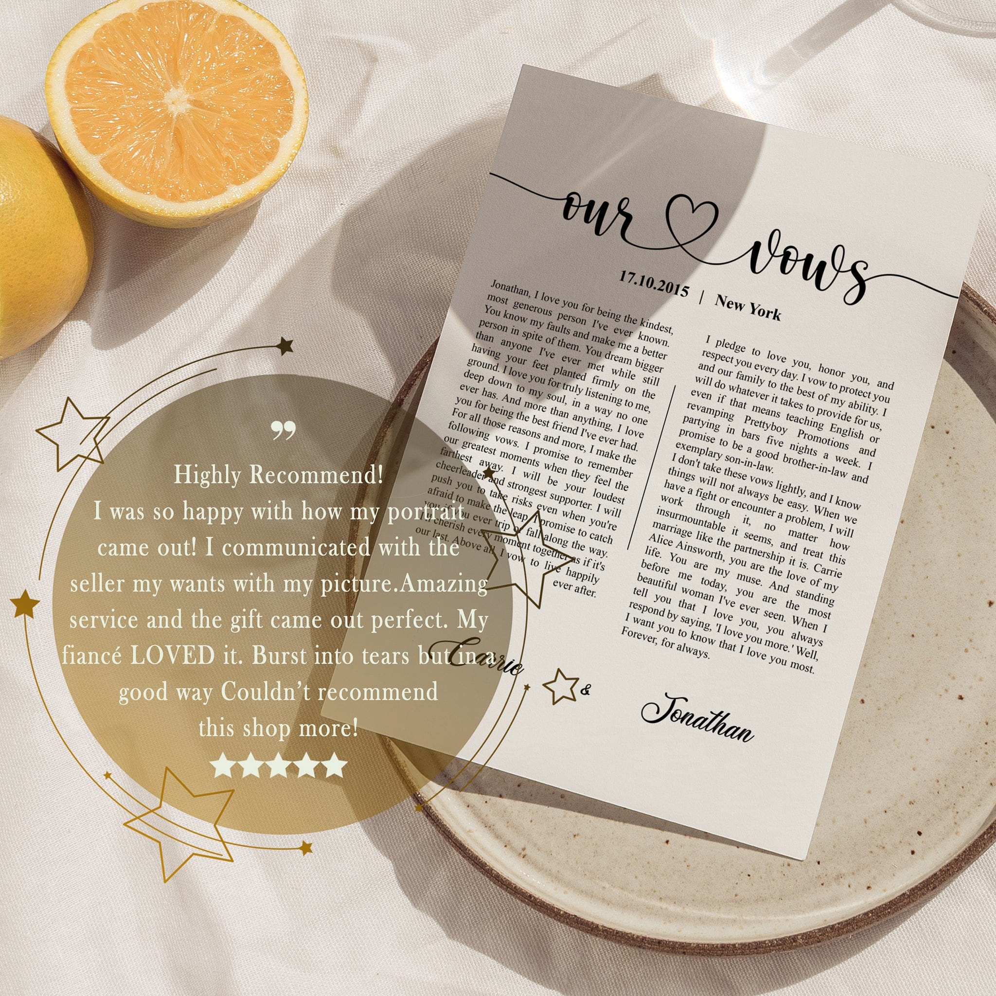 Wedding Vows Memorial Portrait