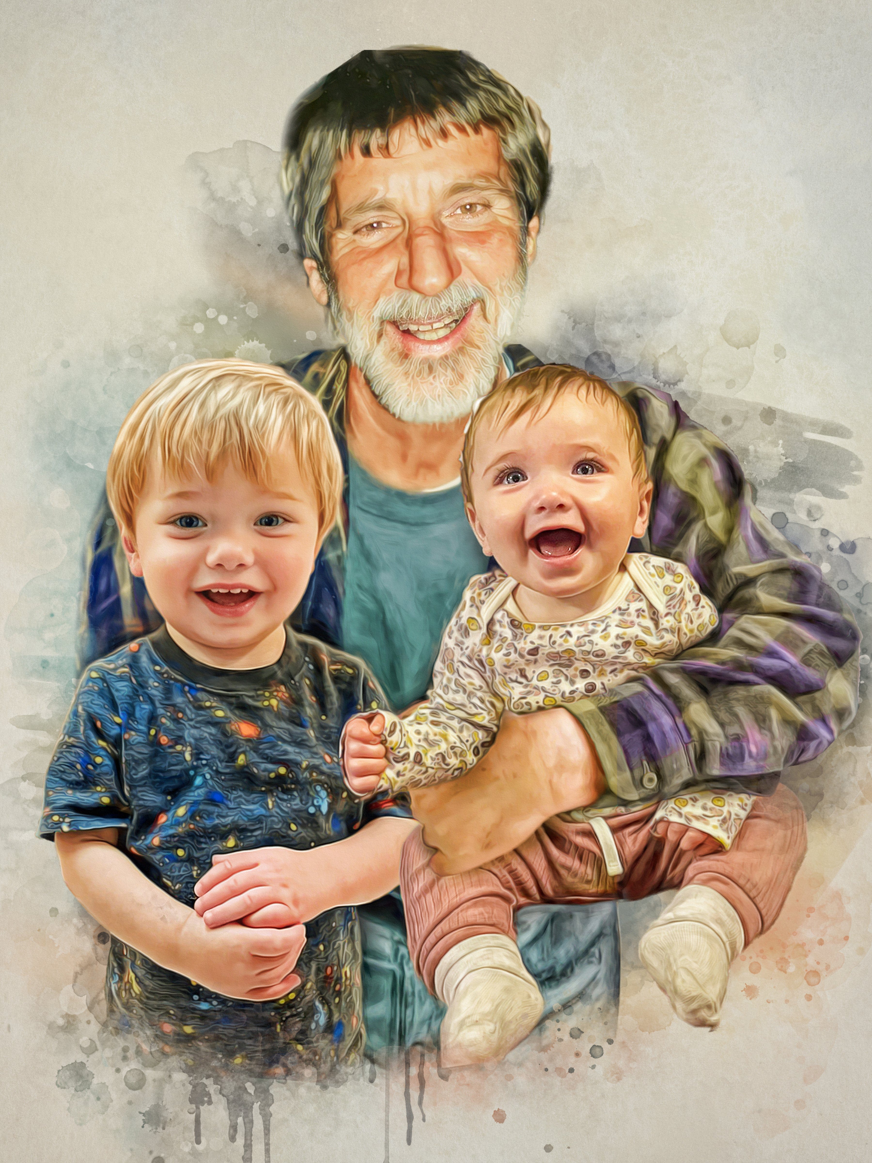 Custom Watercolor Painting for Grandparents