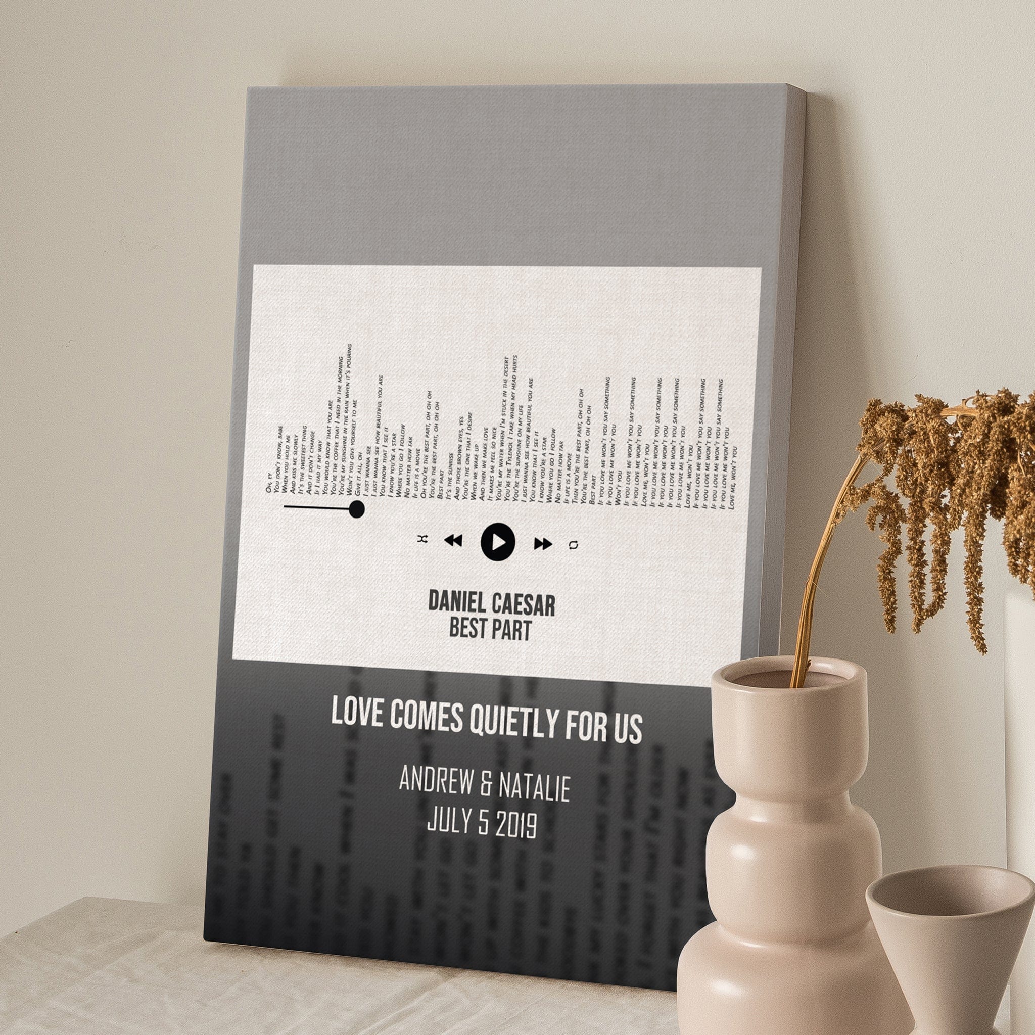 Custom Song Lyrics on Canvas | Favorite Song Lyric Wall Art
