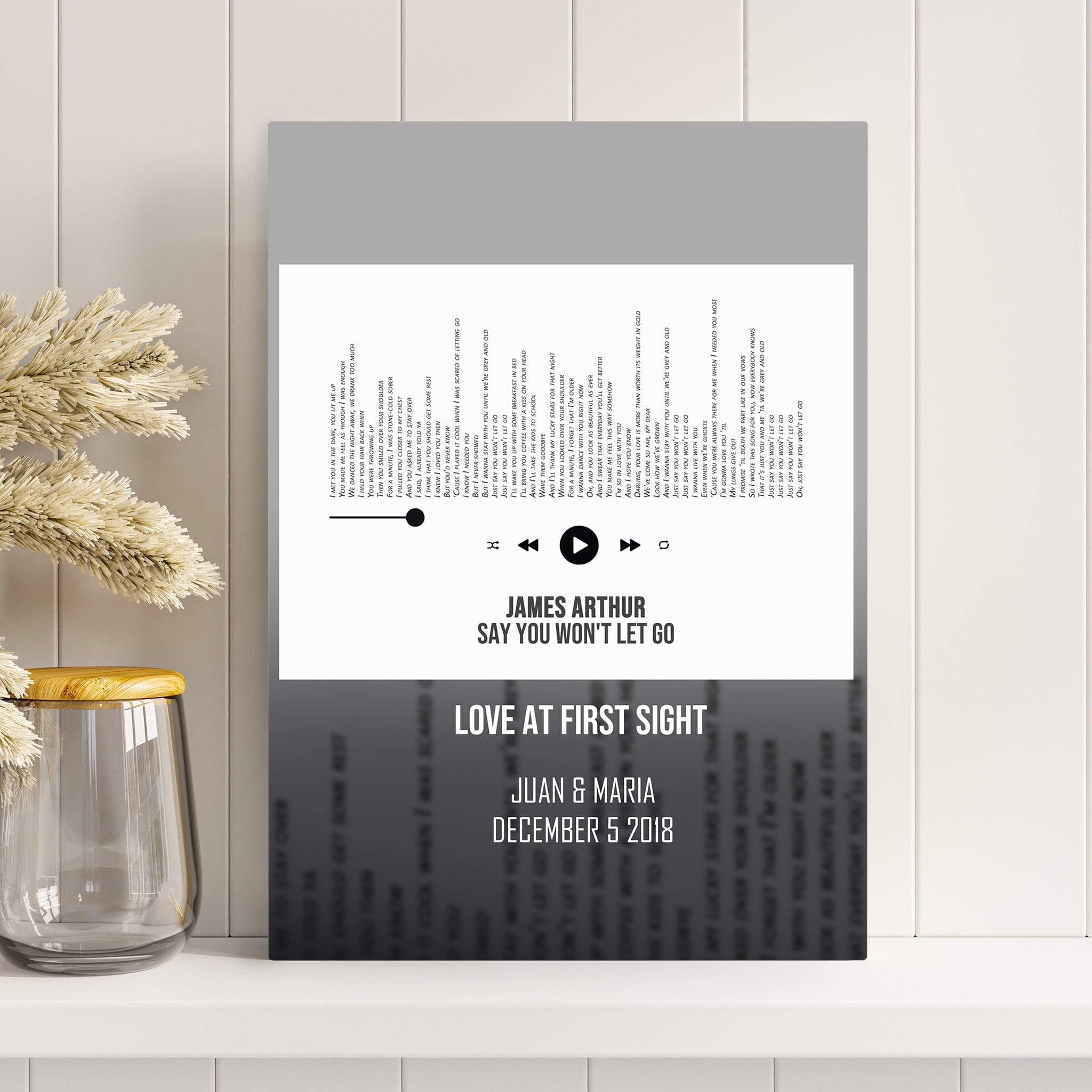 Custom Song Lyrics on Canvas | Favorite Song Lyric Wall Art