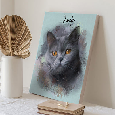 Custom Watercolor Pet Portrait | Digital & Canvas Pet Art