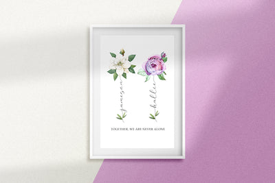 Watercolor Flower Name Artwork