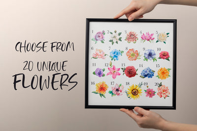 Watercolor Flower Name Artwork