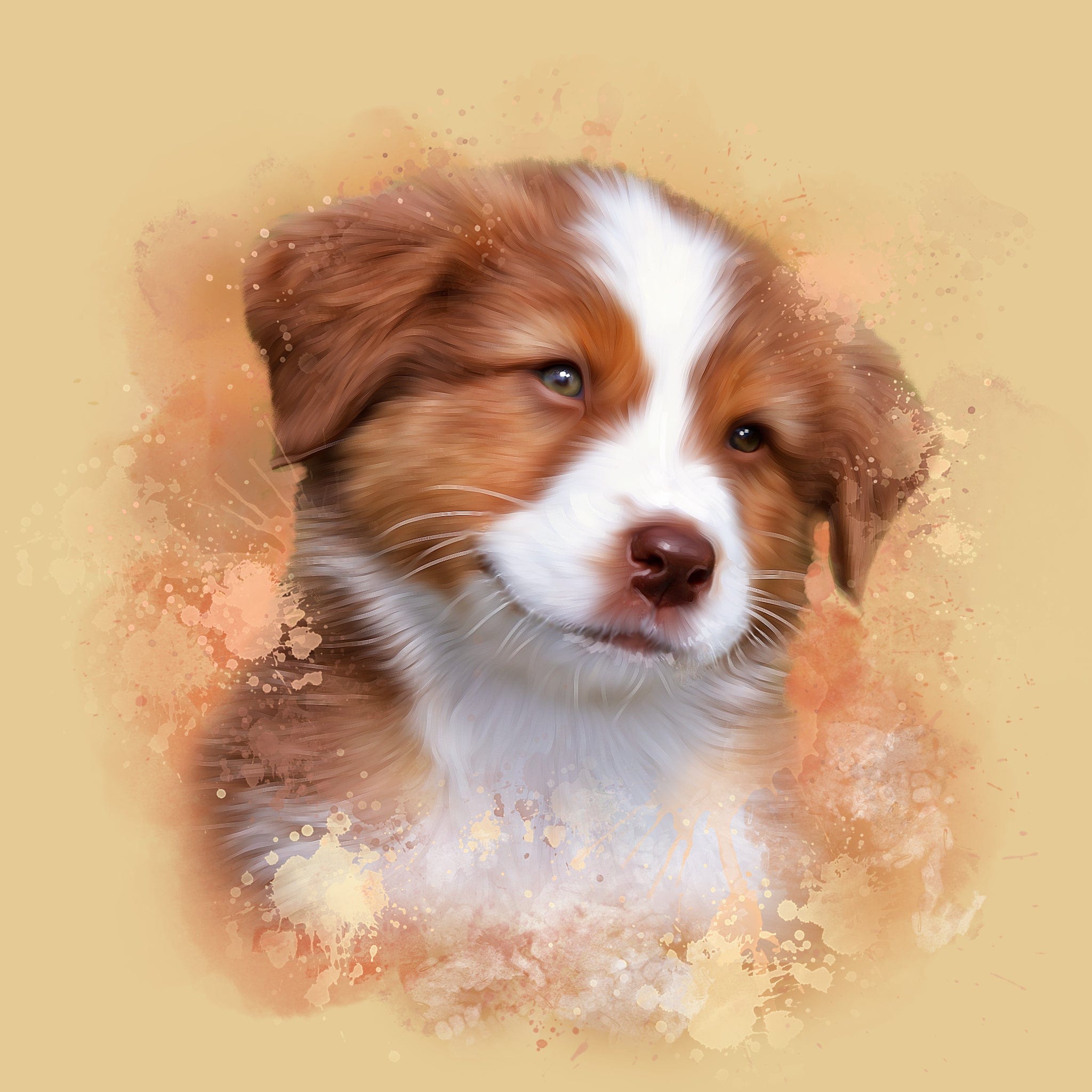 Custom Watercolor Pet Portrait | Digital & Canvas Pet Art