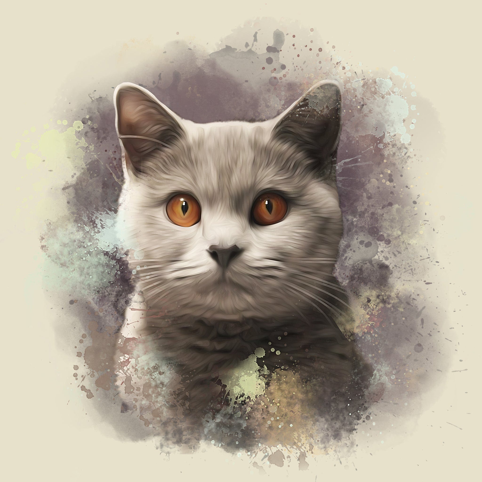 Custom Watercolor Pet Portrait | Digital & Canvas Pet Art